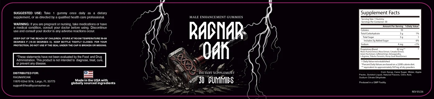 RagnaRoak Supplement Facts label showing serving size, proprietary blend and other ingredients